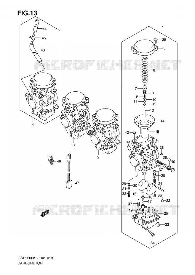 CARBURATEUR Suzuki MOTO 1200 BANDIT 2006  GSF1200K6(E2)