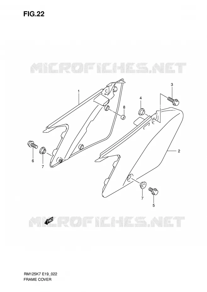 CARENAGES ARRIERE Suzuki MOTO 125 RM 2007  RM125K7(E19)