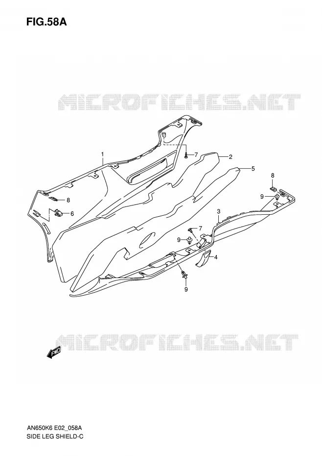 CARENAGES INFERIEURS (MODEL K7) Suzuki SCOOTER 650 BURGMAN 2006  AN650K6(E2)