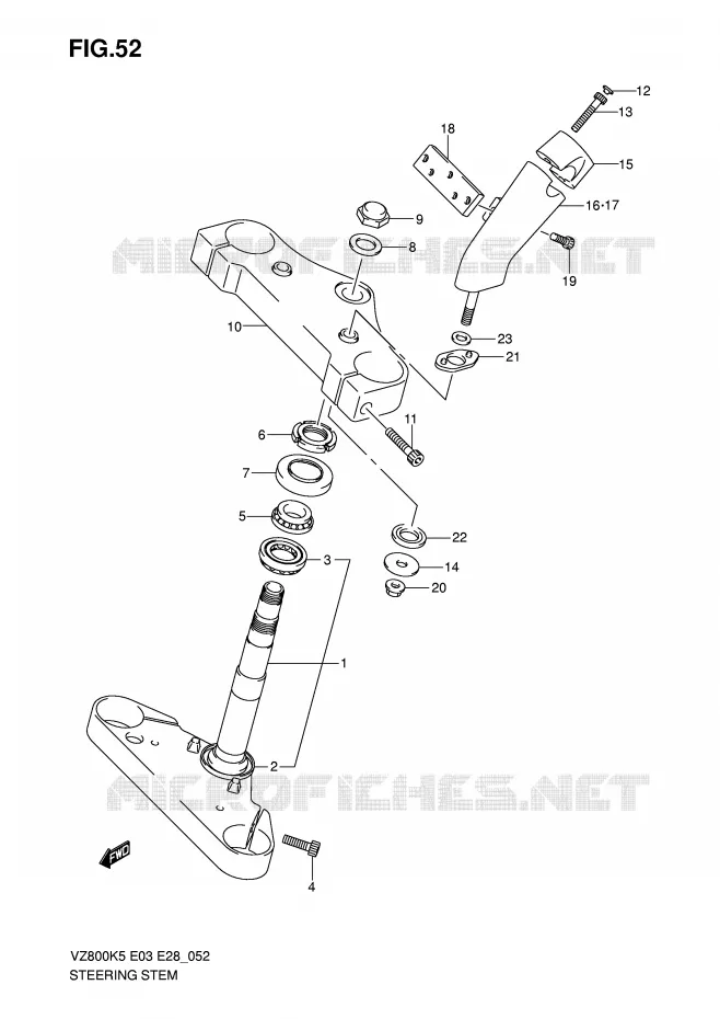 COLONNE DE DIRECTION Suzuki MOTO 800 MARAUDER 2008  VZ800K8(E3/E28)