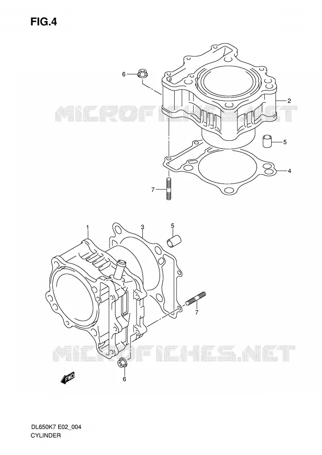 CYLINDRE Suzuki MOTO 650 V-STROM 2010  DL650L0(E2)
