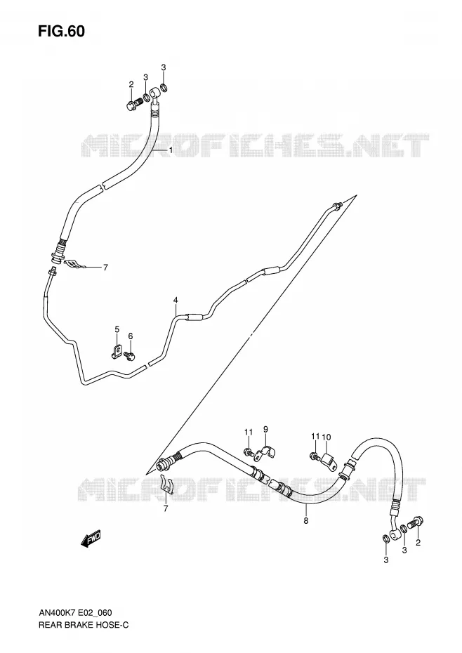 DURITE DE FREIN ARRIERE (AN400K7/ZK7/K8/ZK8/K9/L0) Suzuki SCOOTER 400 BURGMAN 2009  AN400AK9(E2)