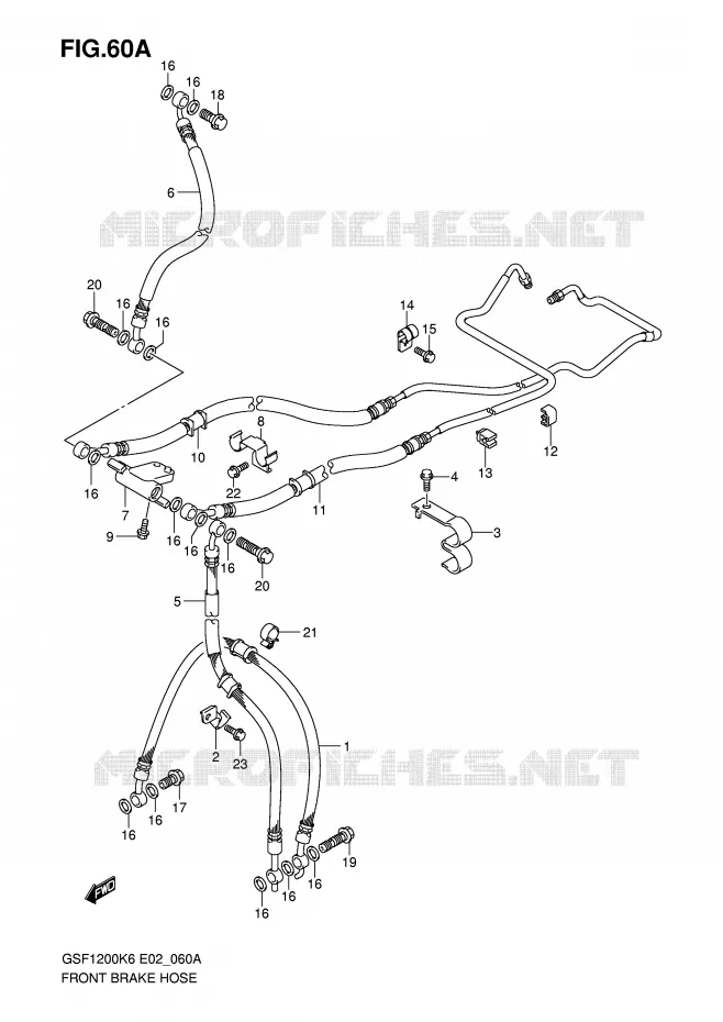 DURITE DE FREIN AVANT (GSF1200AK6/SAK6) Suzuki MOTO 1200 BANDIT-S 2006  GSF1200SAK6(E2)