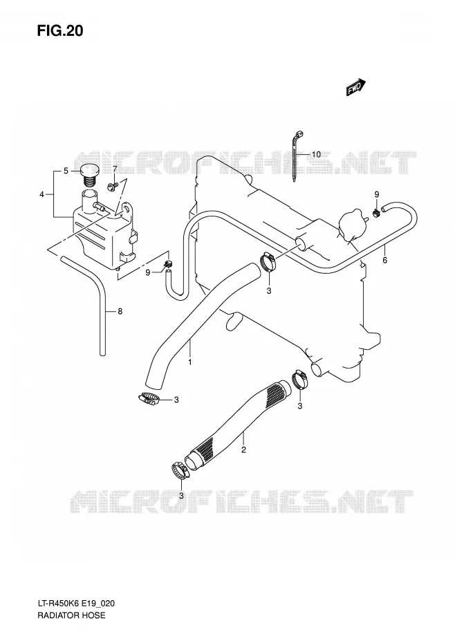 DURITE DE RADIATEUR Suzuki QUAD 450 QUADRACER 2007  LT-R450K7(E19)