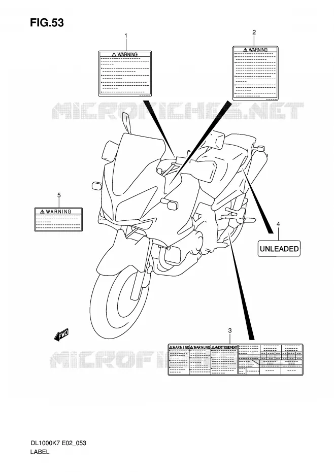 ETIQUETTE Suzuki MOTO 1000 V-STROM 2010  DL1000L0(P37)