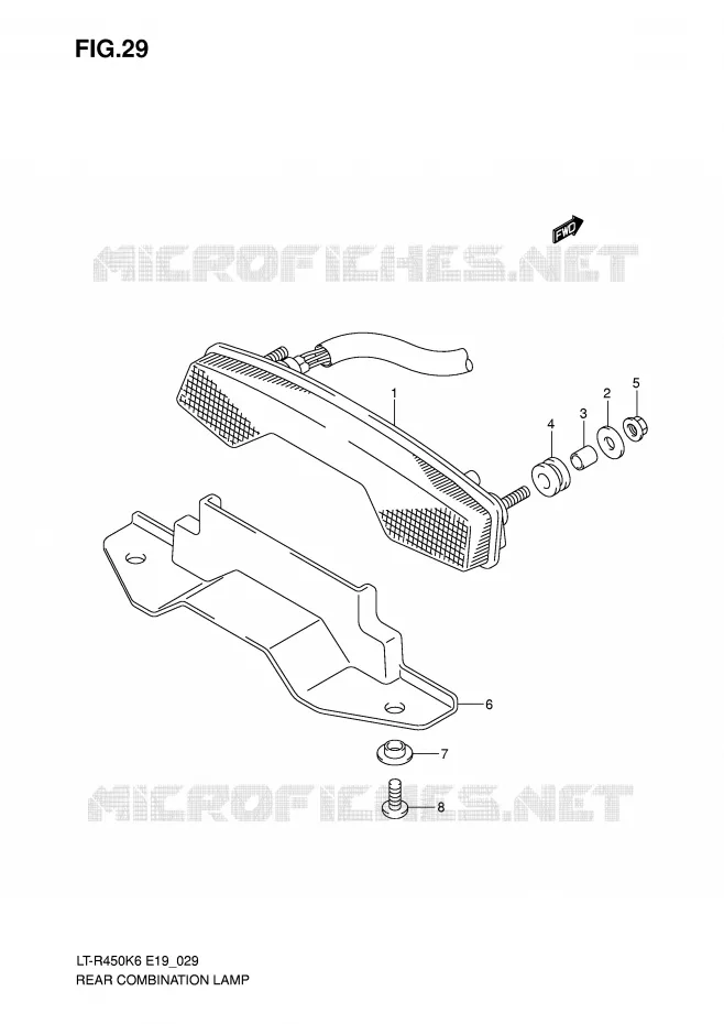 FEU ARRIERE Suzuki QUAD 450 QUADRACER 2010  LT-R450ZL0(E19)