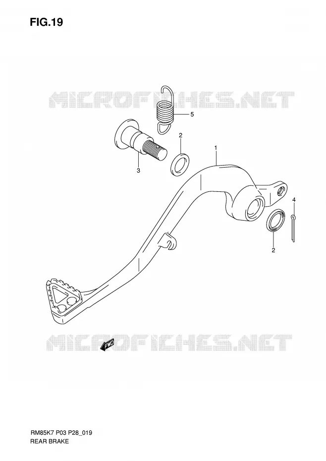 FREIN ARRIERE Suzuki MOTO 85 RM 2010  RM85LL0(P3/P28)