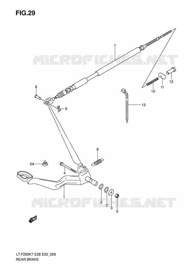 FREIN ARRIERE Suzuki QUAD 250 OZARK 2009  LT-F250K9(E28/E33)