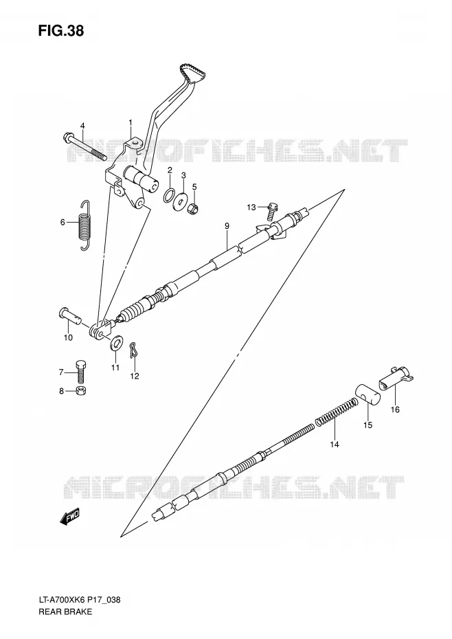 FREIN ARRIERE Suzuki QUAD 700 KINGQUAD 2007  LT-A700XK7(P17)