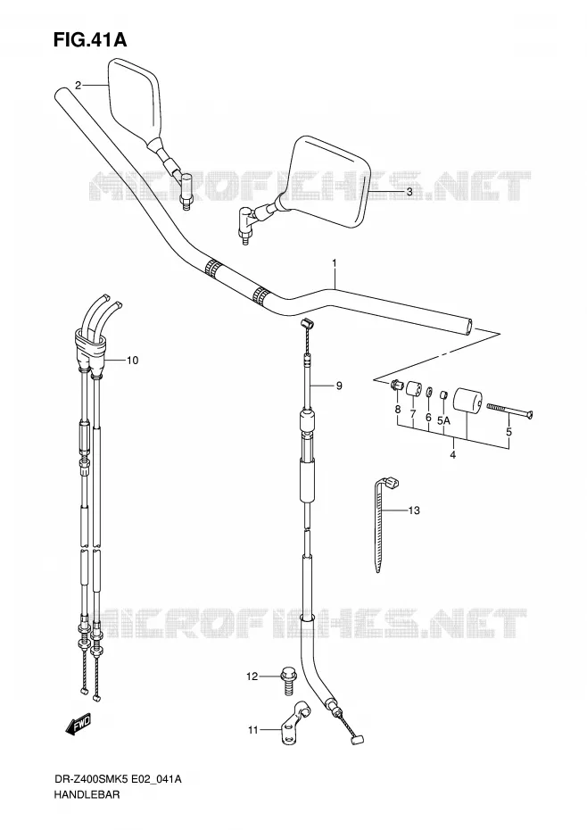 GUIDON (MODEL K7/K8/K9) Suzuki MOTO 400 DR-Z 2005  DR-Z400SMK5(E2)