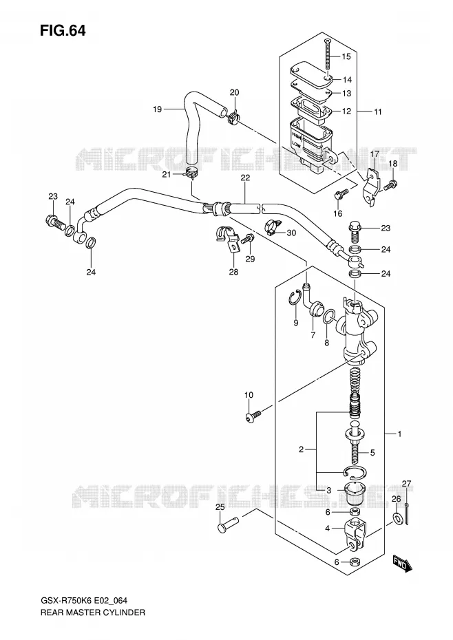 MAITRE CYLINDRE ARRIERE Suzuki MOTO 750 GSX-R 2007  GSX-R750K7(E2)