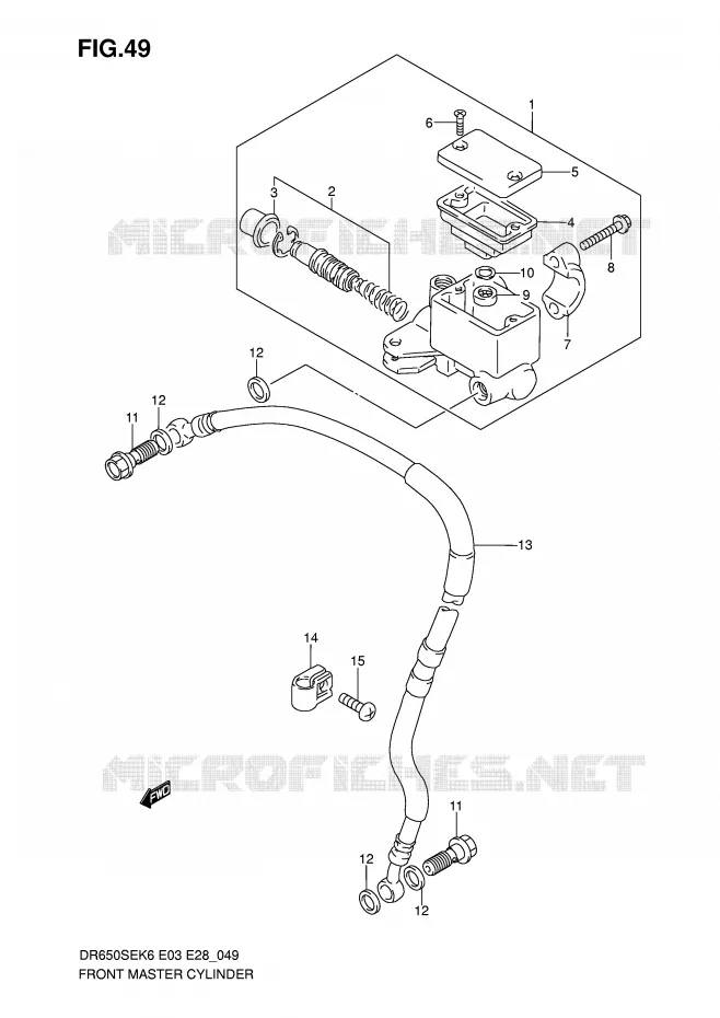 MAITRE CYLINDRE AVANT Suzuki MOTO 650 DR 2006  DR650SEK6(E3/E28)