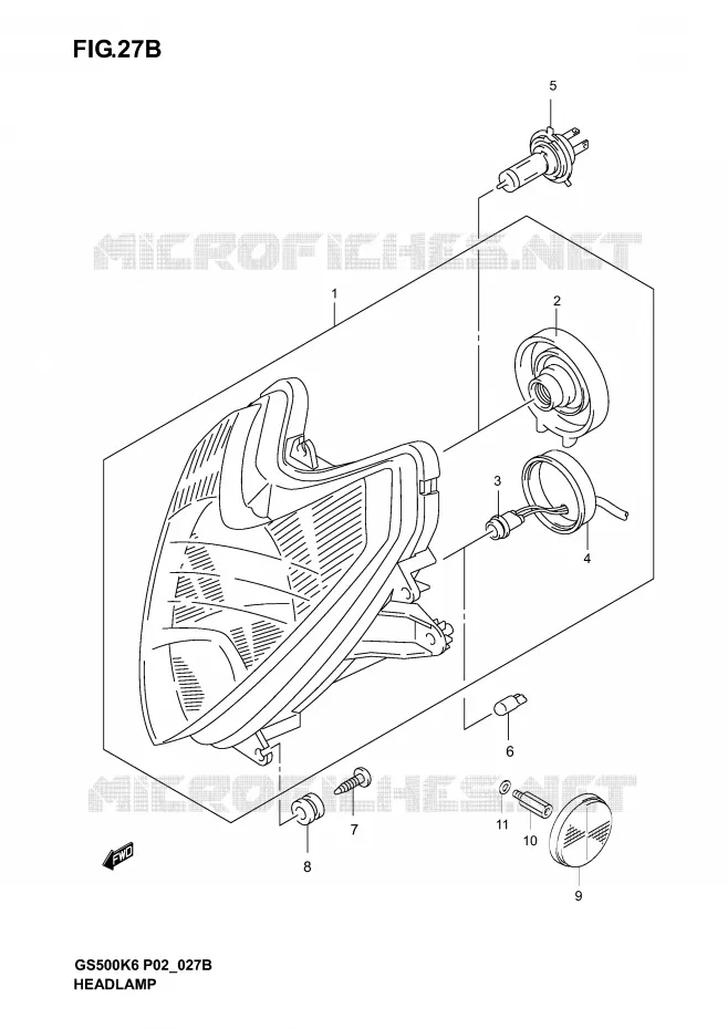 PHARE (GS500FK4/K5/K6 P24) Suzuki MOTO 500 GS-F 2005  GS500FK5(P19)