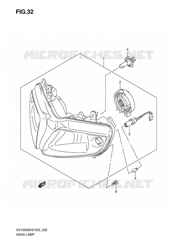 PHARE (SV1000 S/S1/S2) Suzuki MOTO 1000 SV 2007  SV1000K7(E2)