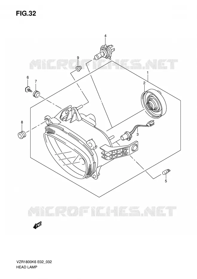 PHARE (VOIR NOTE) Suzuki MOTO 1800 INTRUDER 2010  VZR1800ZL0(E2)