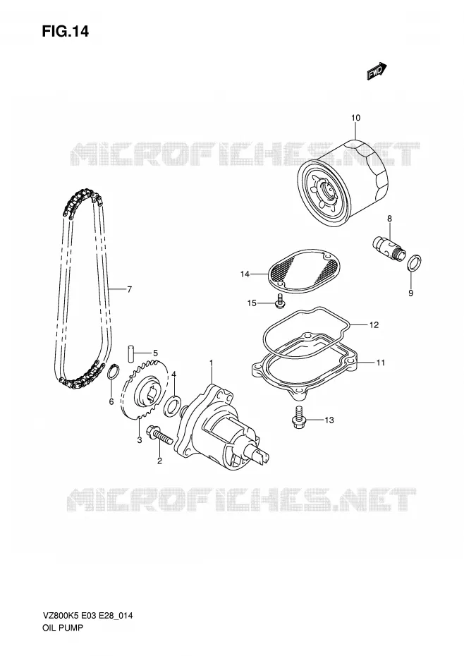 POMPE A HUILE Suzuki MOTO 800 MARAUDER 2007  VZ800K7(E3/E28)