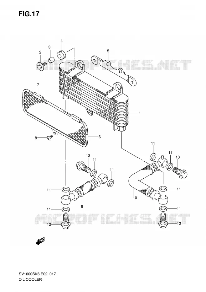 RADIATEUR D'HUILE Suzuki MOTO 1000 SV 2006  SV1000S2K6(E2)