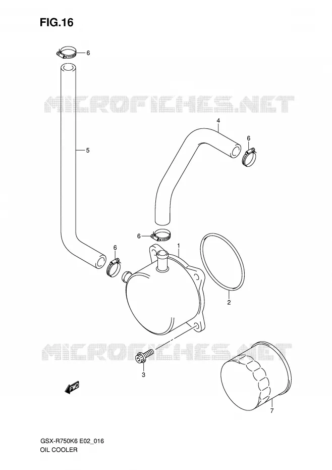 RADIATEUR D'HUILE Suzuki MOTO 750 GSX-R 2006  GSX-R750U2K6(E2)