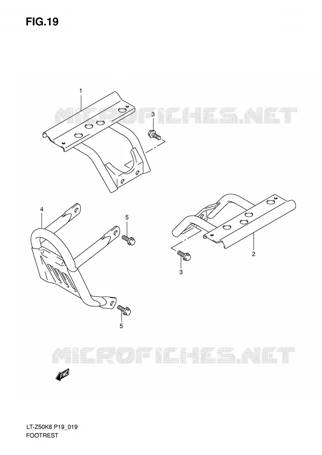 REPOSE PIED Suzuki QUAD 50 QUADSPORT 2010  LT-Z50L0(P19)