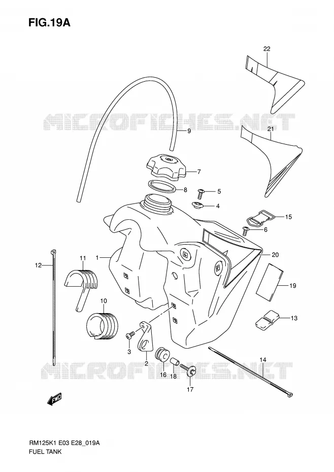 RESERVOIR D'ESSENCE (MODELE K4/K5/K6) Suzuki MOTO 125 RM 2006  RM125 K6 (E03,E28,E33)