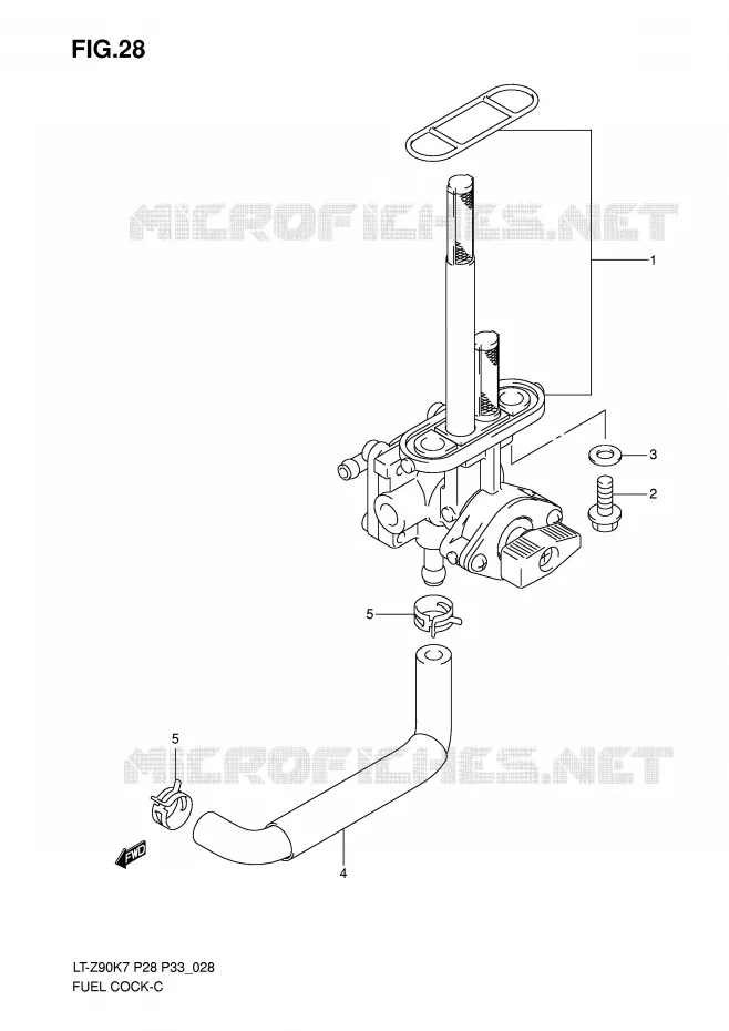 ROBINET D'ESSENCE Suzuki QUAD 90 QUADSPORT 2009  LT-Z90K9(P28/P33)