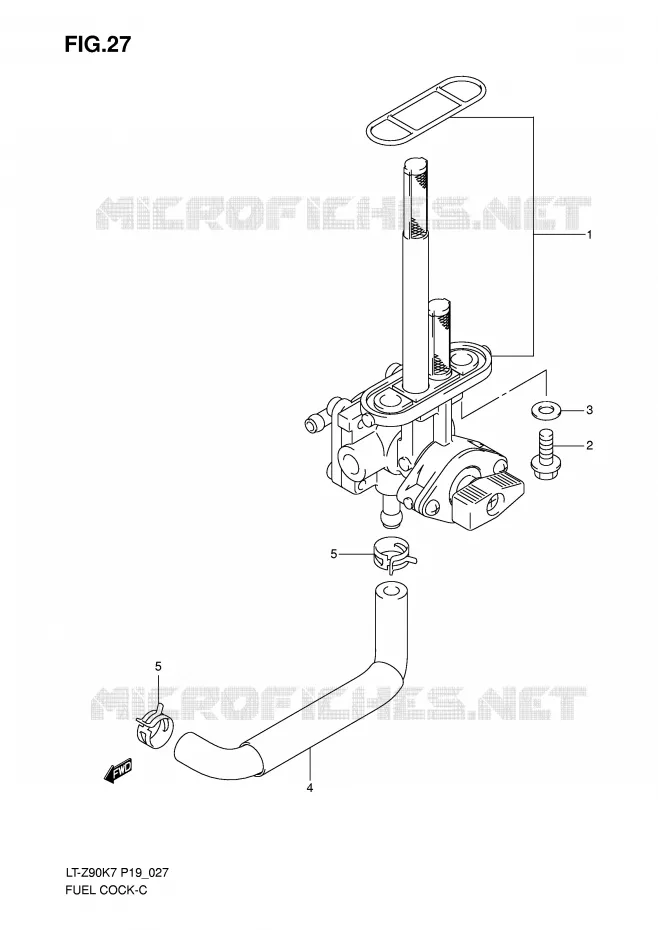 ROBINET D'ESSENCE Suzuki QUAD 90 QUADSPORT 2010  LT-Z90ZL0(P19)