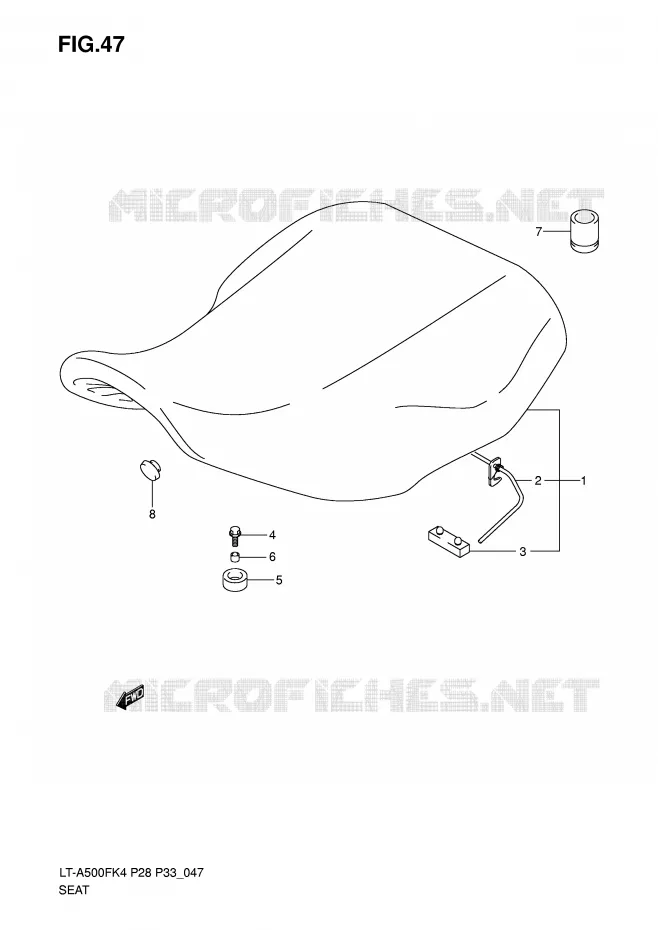 SELLE Suzuki QUAD 500 KINGQUAD 2007  LT-A500FK7(P28/P33)