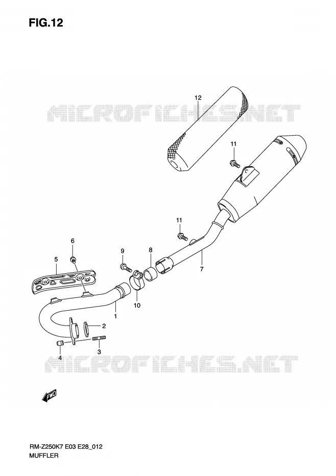 SILENCIEUX Suzuki MOTO 250 RM-Z 2007  RM-Z250K7(E3/E28)