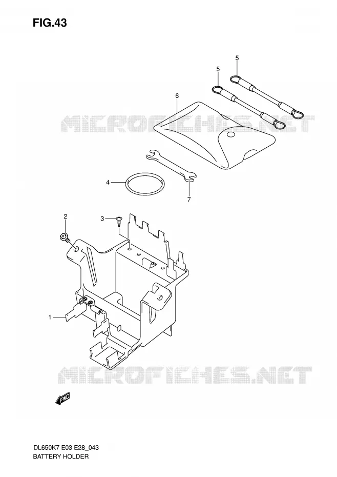 SUPPORT BATTERIE Suzuki MOTO 650 V-STROM 2010  DL650L0(E3/E28)