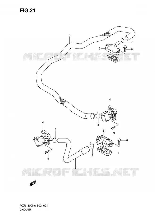 SYSTÈME DE RECYCLAGE GAZ D'ECHAPPEMENT Suzuki MOTO 1800 INTRUDER 2009  VZR1800K9(E2)
