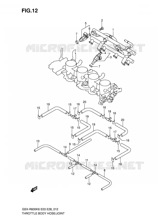 SYSTÈME D'INJECTION Suzuki MOTO 600 GSX-R 2007  GSX-R600K7(E3/E28)