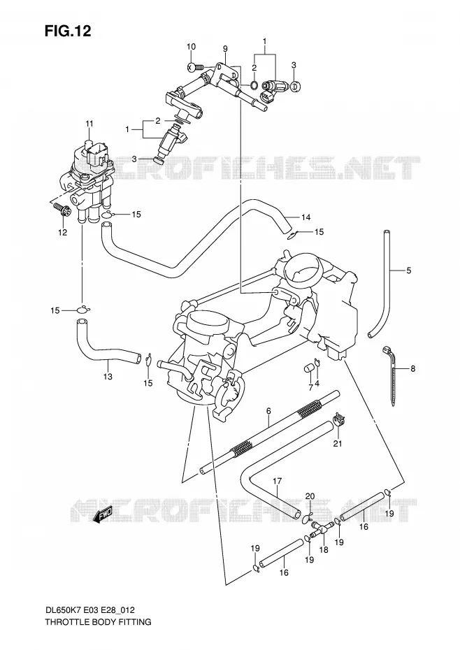 SYSTÈME D'INJECTION Suzuki MOTO 650 V-STROM 2009  DL650K9(E3/E28)