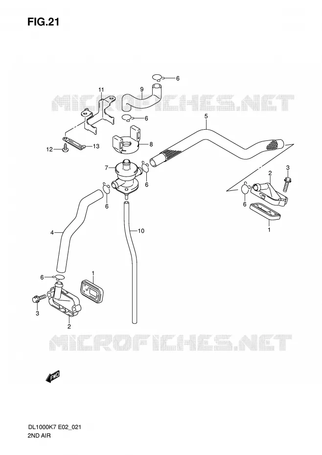 SYSTEME RECYCLAGE GAZ ECHAPPEMENT Suzuki MOTO 1000 V-STROM 2008  DL1000K8(E2)