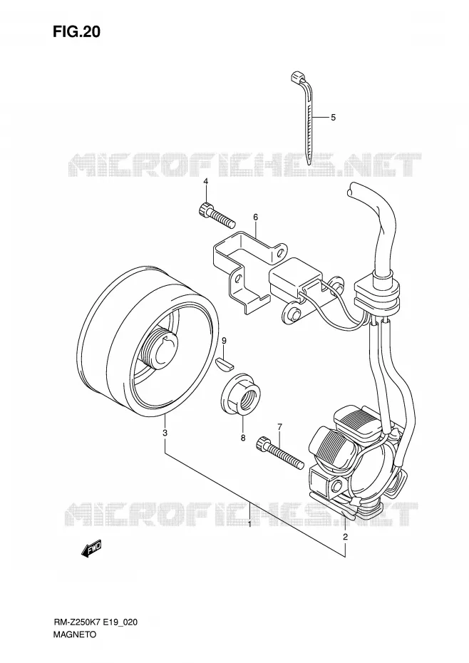 ALLUMAGE ROTOR - STATOR Suzuki MOTO 250 RM-Z 2007  RM-Z250K7(E19)