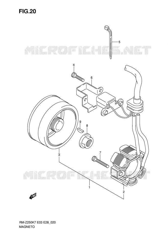 ALLUMAGE ROTOR - STATOR Suzuki MOTO 250 RM-Z 2008  RM-Z250K8(E3/E28)