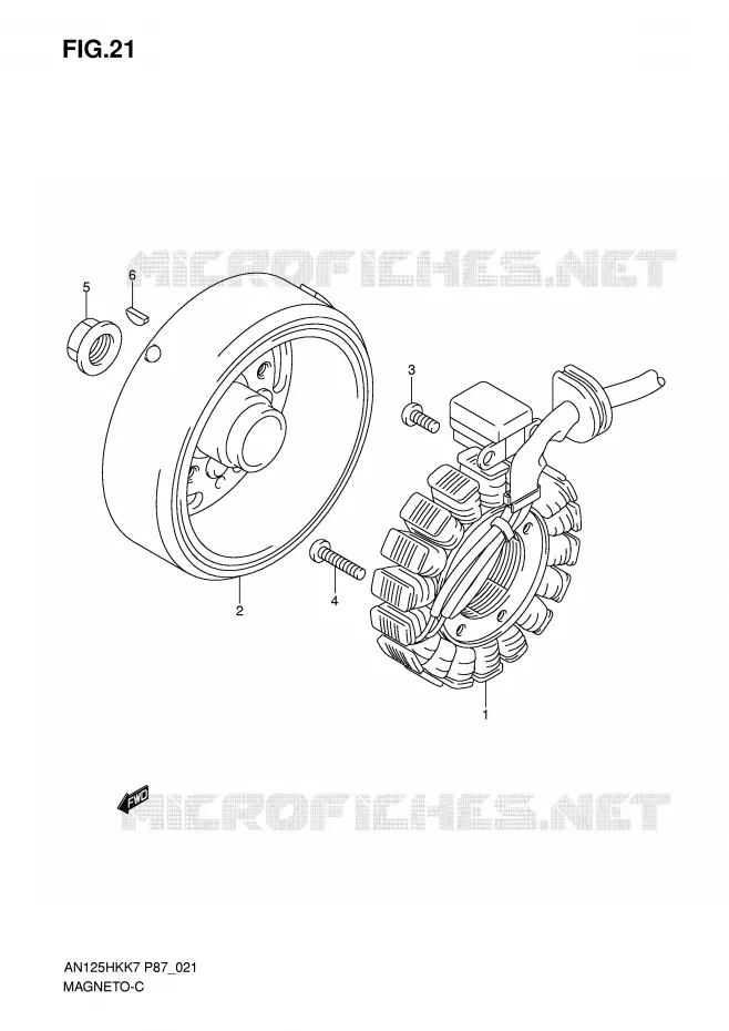 ALLUMAGE ROTOR - STATOR Suzuki SCOOTER 125 BURGMAN 2007  AN125HKK7(P87)