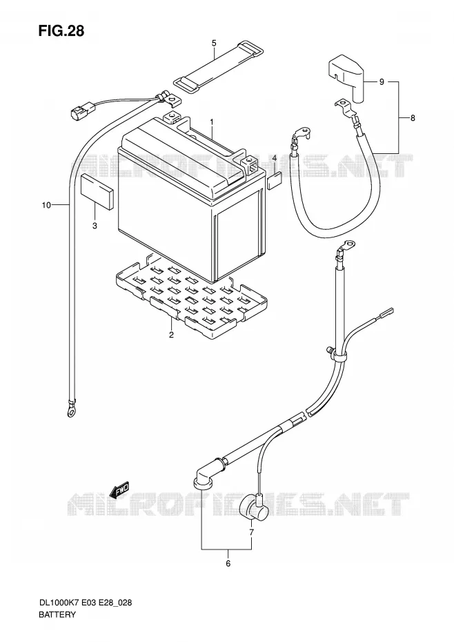 BATTERIE Suzuki MOTO 1000 V-STROM 2008  DL1000K8(E3/E28)