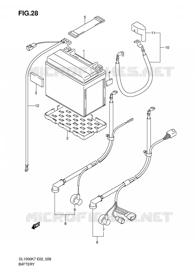 BATTERIE Suzuki MOTO 1000 V-STROM 2010  DL1000L0(P37)