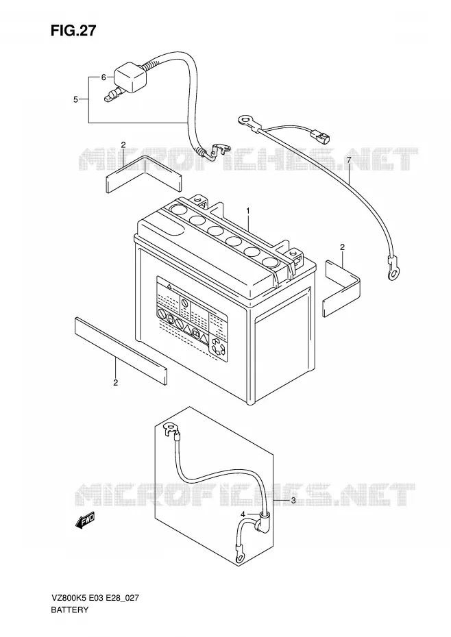 BATTERIE Suzuki MOTO 800 MARAUDER 2009  VZ800ZK9(E3/E28)