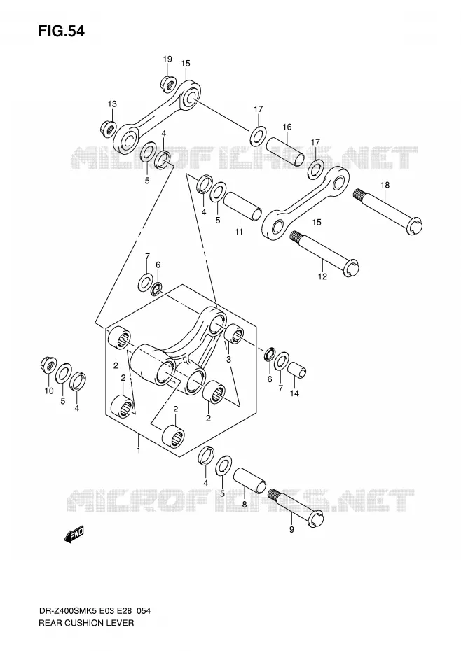 BIELLETTE DE SUSPENSION ARRIERE Suzuki MOTO 400 DR-Z 2009  DR-Z400SMK9(E3/E28)