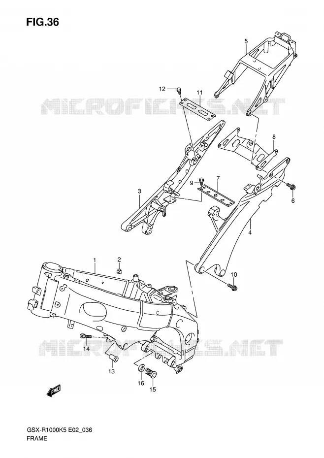 CADRE Suzuki MOTO 1000 GSX-R 2006  GSX-R1000U2K6(E2)