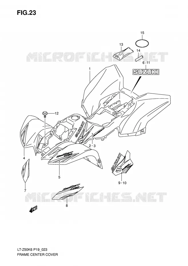 CARENAGES (MODEL K6/K7) Suzuki QUAD 50 QUADSPORT 2008  LT-Z50K8(P19)