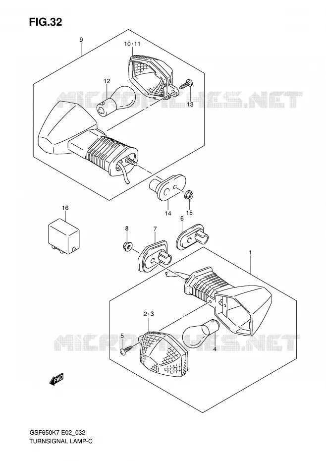 CLIGNOTANTS Suzuki MOTO 650 BANDIT 2007  GSF650SAK7(E19)