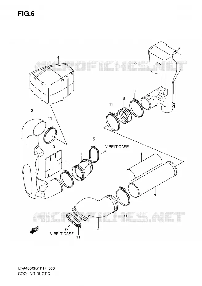 CONDUIT D'ADMISSION CARTER COURROIE Suzuki QUAD 450 KINGQUAD 2008  LT-A450XZK8(P17)