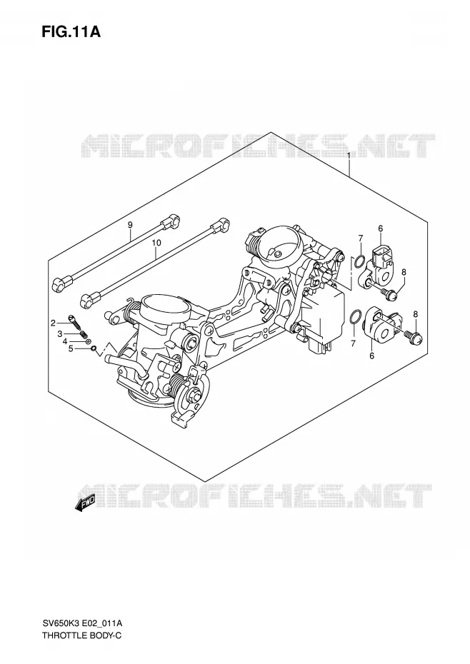 CORPS DE PAPILLON (MODEL K7) Suzuki MOTO 650 SV-S 2003  SV650SUK3(E2)