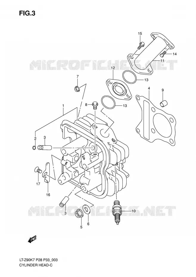CULASSE Suzuki QUAD 90 QUADSPORT 2008  LT-Z90K8(P28/P33)