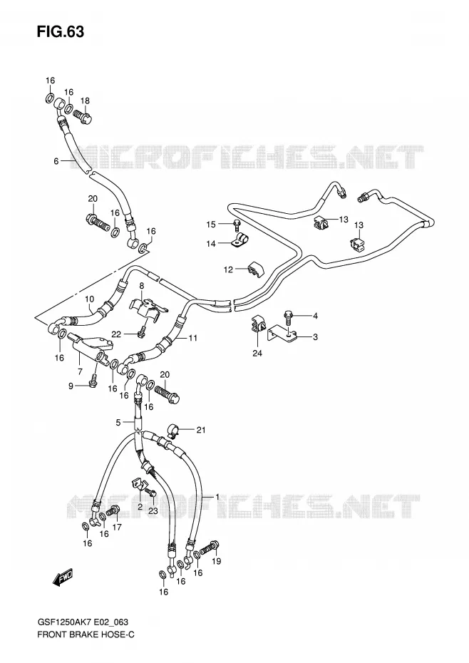 DURITE DE FREIN AVANT (GSF1250AK7/SAK7/AK8/SAK8/AK9/SAK9/SAZK9/SAL0) Suzuki MOTO 1250 BANDIT-S 2009  GSF1250SAZK9(E2)