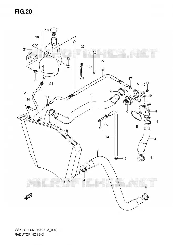 DURITE DE RADIATEUR Suzuki MOTO 1000 GSX-R 2007  GSX-R1000 K7 (E33)