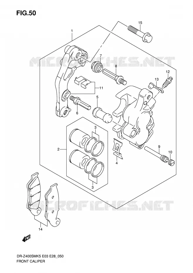 ETRIER DE FREIN AVANT Suzuki MOTO 400 DR-Z 2005  DR-Z400SMK5(E3/E28)