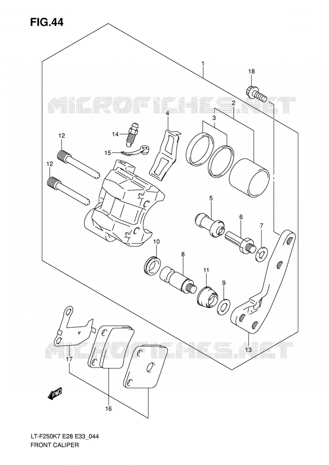 ETRIER DE FREIN AVANT Suzuki QUAD 250 OZARK 2009  LT-F250K9(E28/E33)